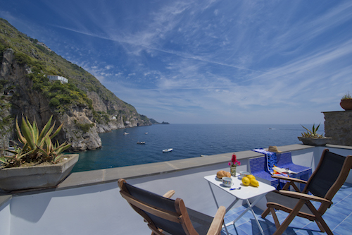 Wonderful view on the sea from the terrace of a Lumacharter apartment