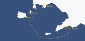 Mappa percorso tour costiera amalfitana - Ischia e Procida