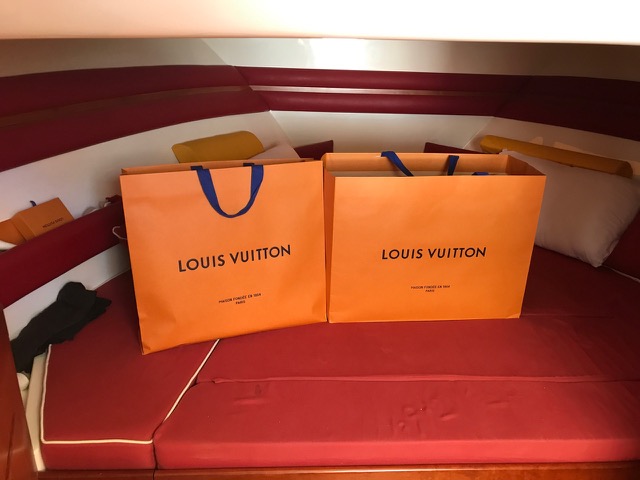 Louis Vuitton shopping bags inside the modern gozzo Teo