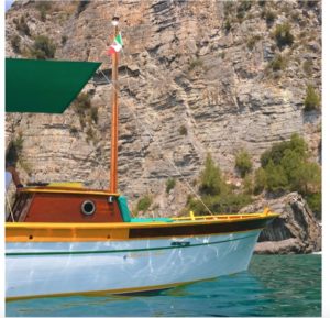 The front of the traditional gozzo boat S. Luca